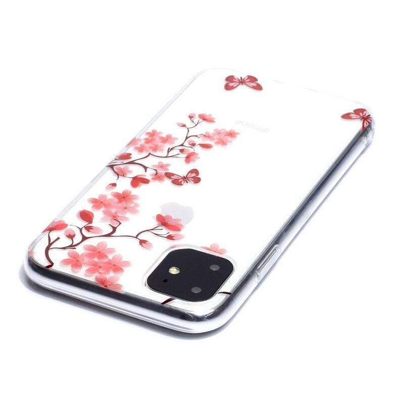 Maskica iPhone 11 Prozirna Grana S Leptirima