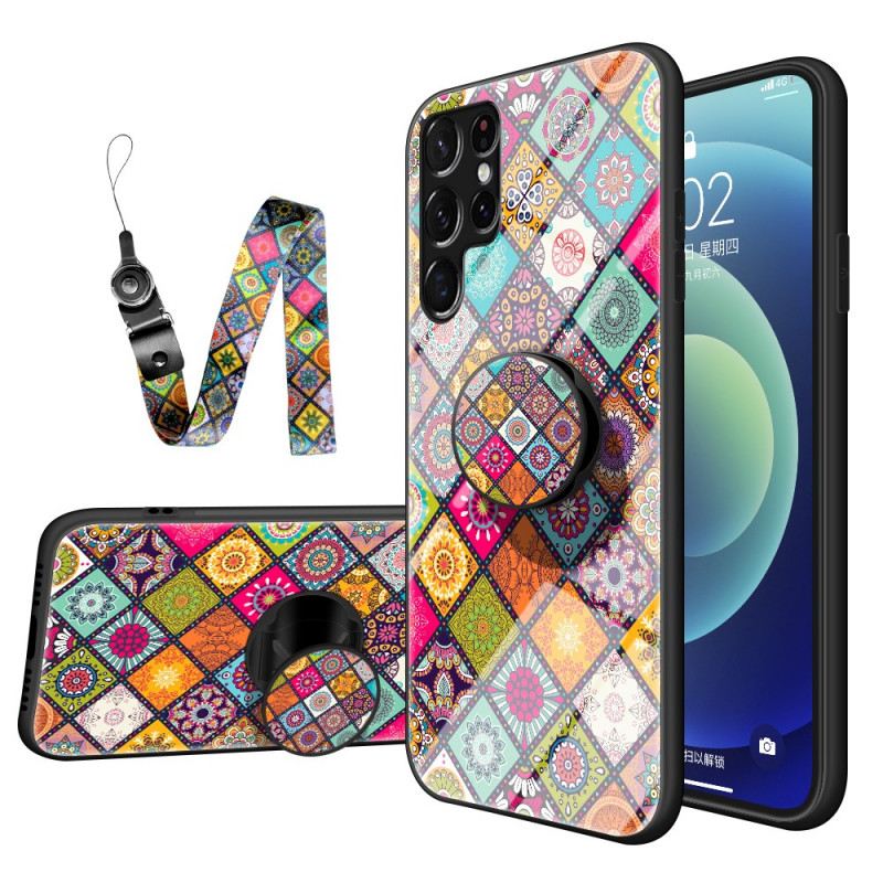 Maskica Samsung Galaxy S22 Ultra 5G Patchwork Magnetski Držač