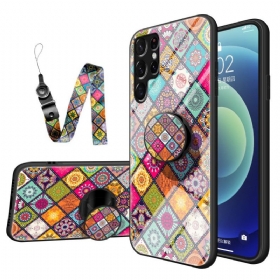 Maskica Samsung Galaxy S22 Ultra 5G Patchwork Magnetski Držač