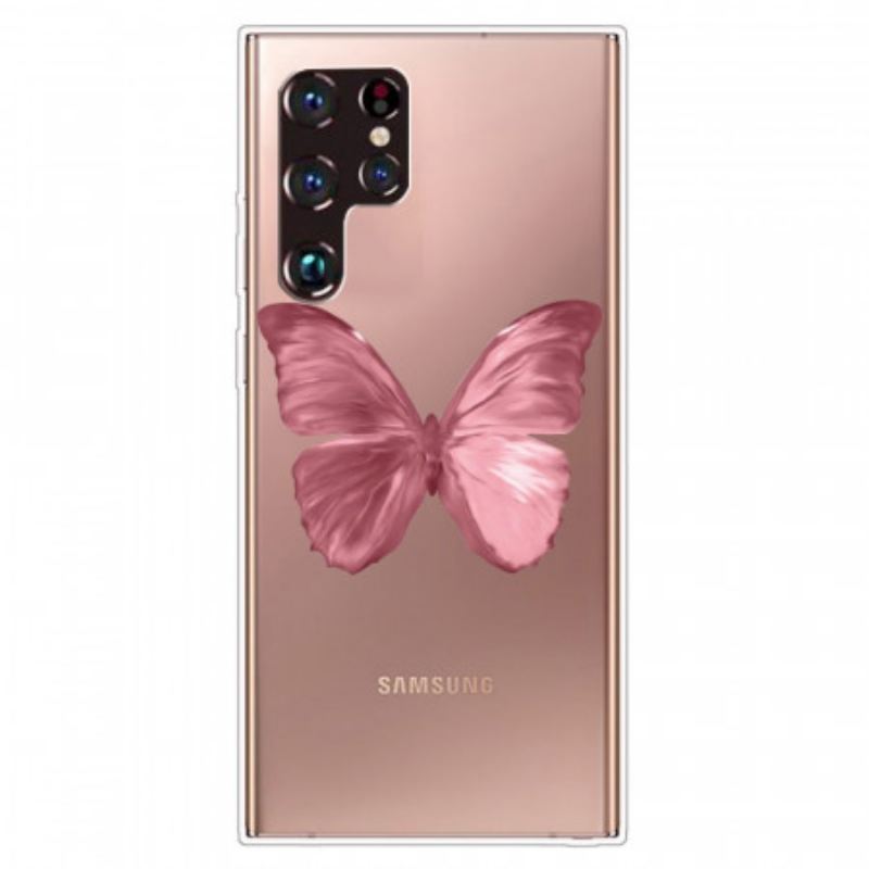 Maskica Samsung Galaxy S22 Ultra 5G Pink Leptir Crijevo