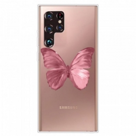 Maskica Samsung Galaxy S22 Ultra 5G Pink Leptir Crijevo