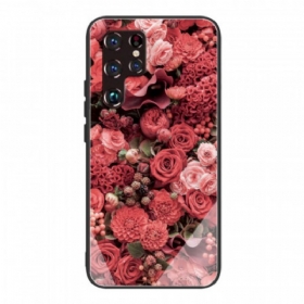 Maskica Samsung Galaxy S22 Ultra 5G Rose Flowers Kaljeno Staklo