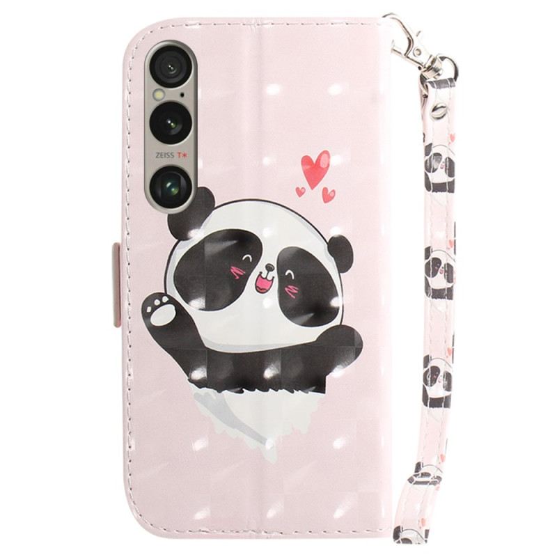 Flip Futrola Sony Xperia 1 Vi Panda Love With Strap