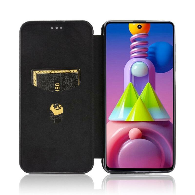 Flip Futrola Samsung Galaxy M51 Kožna Futrola Karbonska Vlakna