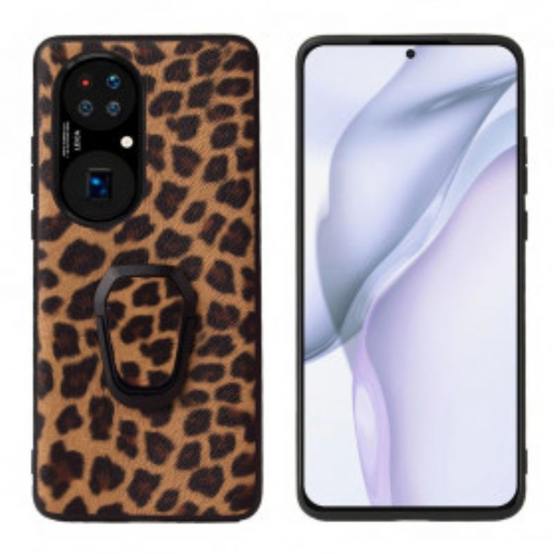 Maskica Huawei P50 Prsten-potpora U Stilu Leoparda