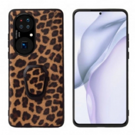 Maskica Huawei P50 Prsten-potpora U Stilu Leoparda