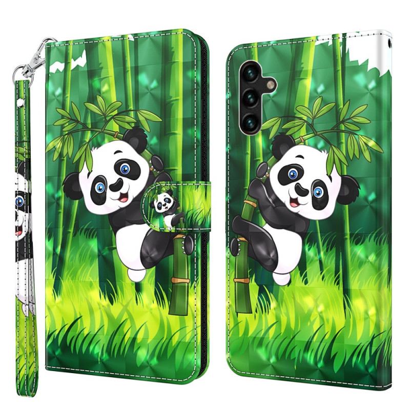 Kožna Futrola Samsung Galaxy A13 5G / A04s Panda I Bambus