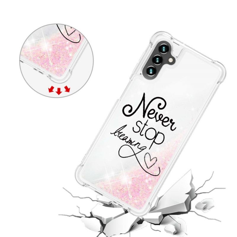 Maskica Samsung Galaxy A13 5G / A04s Never Stop Dreaming Glitter