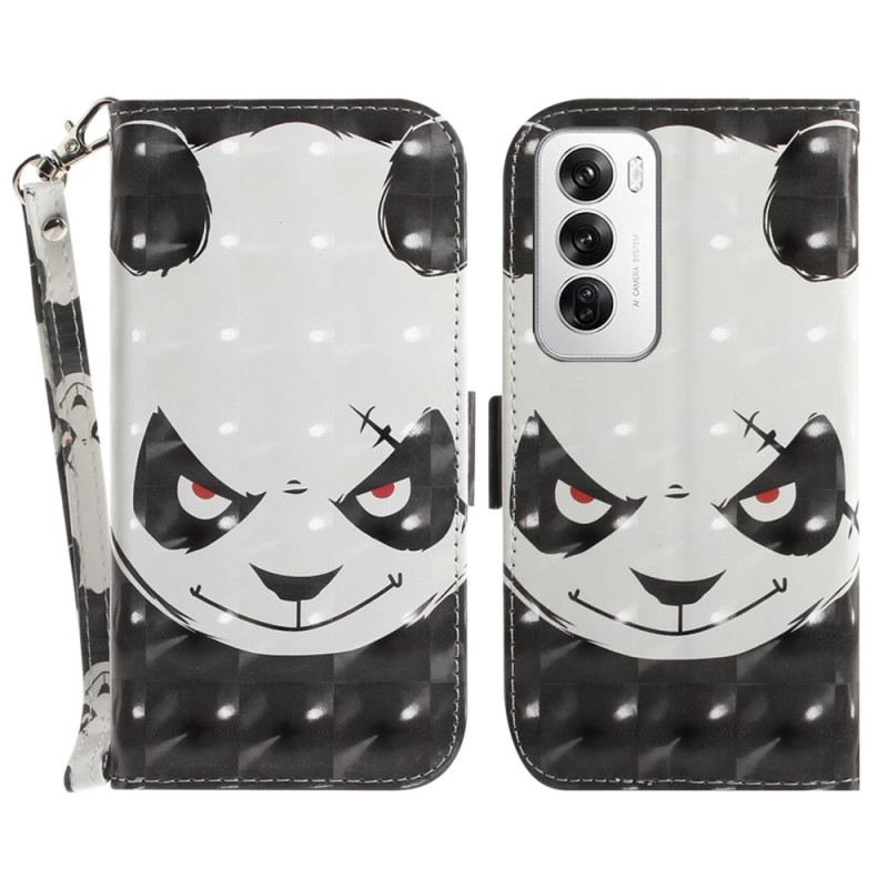 Flip Futrola Oppo Reno 12 5g Maskice Za Mobitele Ljuta Panda S Remenom