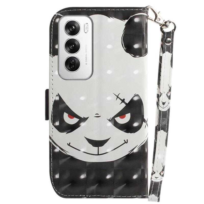 Flip Futrola Oppo Reno 12 5g Maskice Za Mobitele Ljuta Panda S Remenom