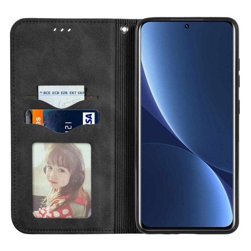 Flip Futrola Xiaomi 12 Pro Kožna Futrola Osjećaj Kože