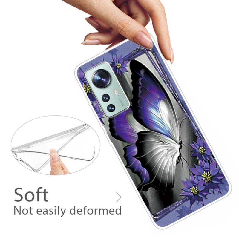 Maskica Xiaomi 12 Pro Ljubičasti Leptir Silikon