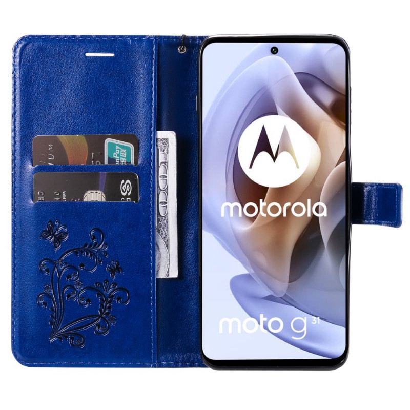 Kožna Futrola Moto G41 / G31 Divovski Leptiri Na Remenu